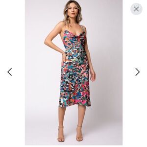 Super Sexy Tulum Jersey Midi Dress In Barcelona Print